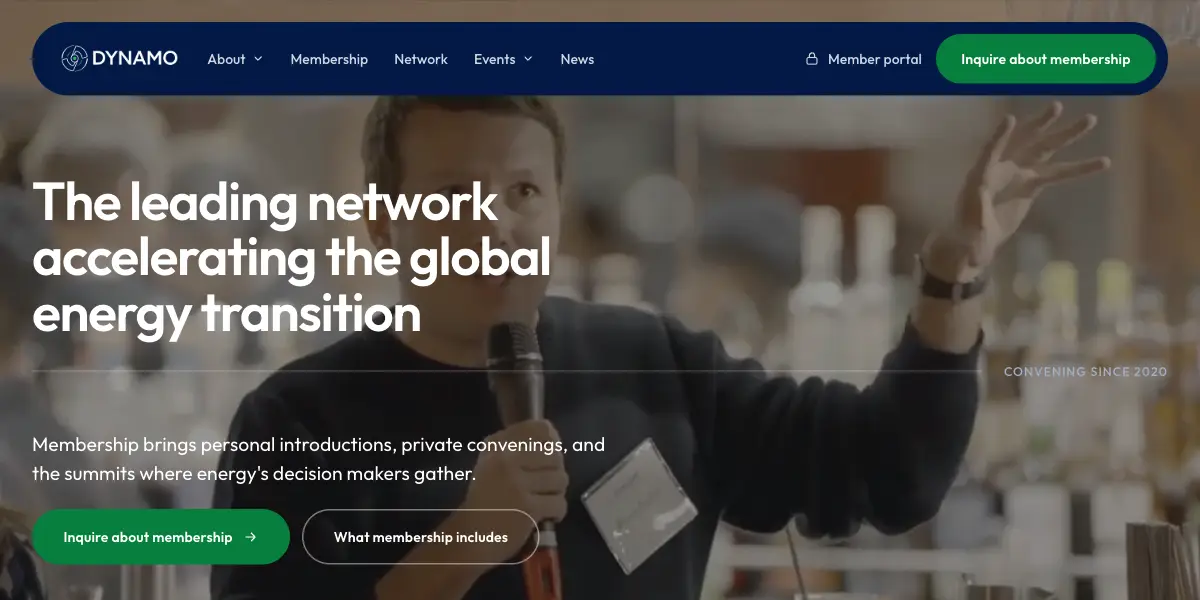 The Dynamo Energy Hub homepage, wireframed, designed and built by Coullweb.