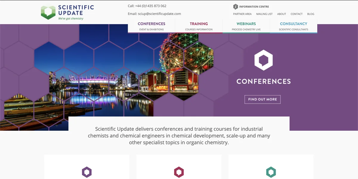 The Scientific Update website before the rebuild