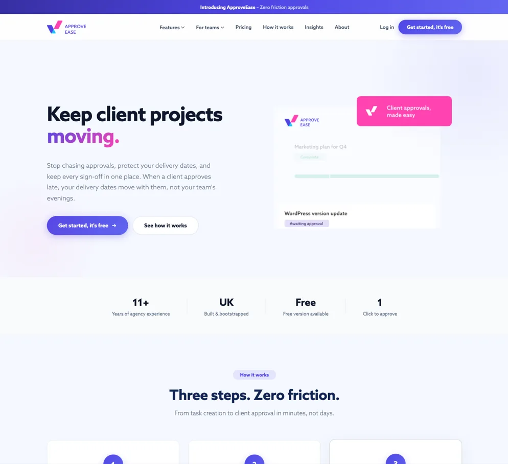 The ApproveEase website