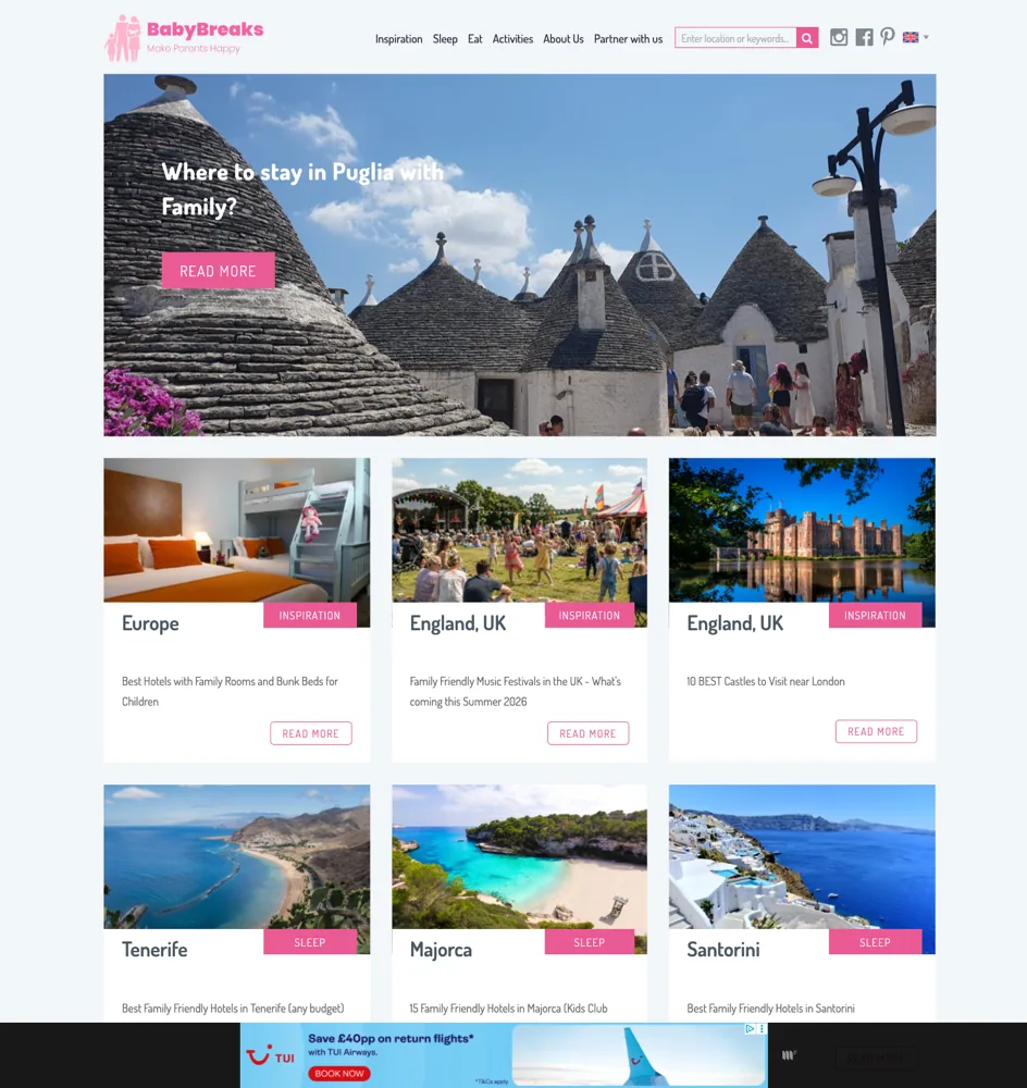 The BabyBreaks website