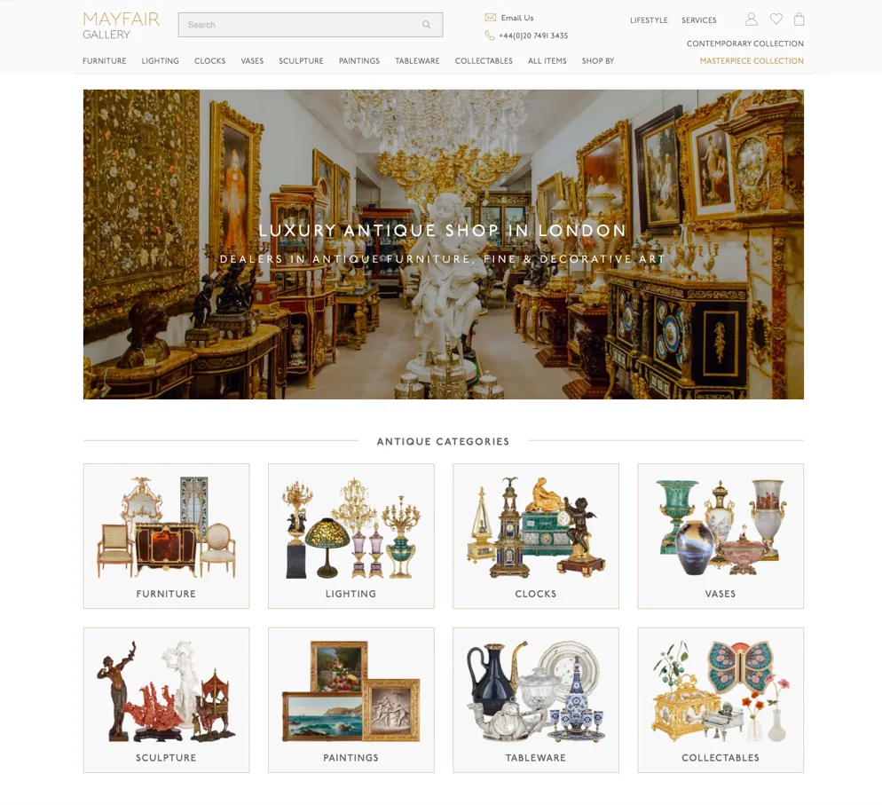 The Mayfair Gallery website